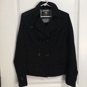 Black cotton pea coat by S Oliver